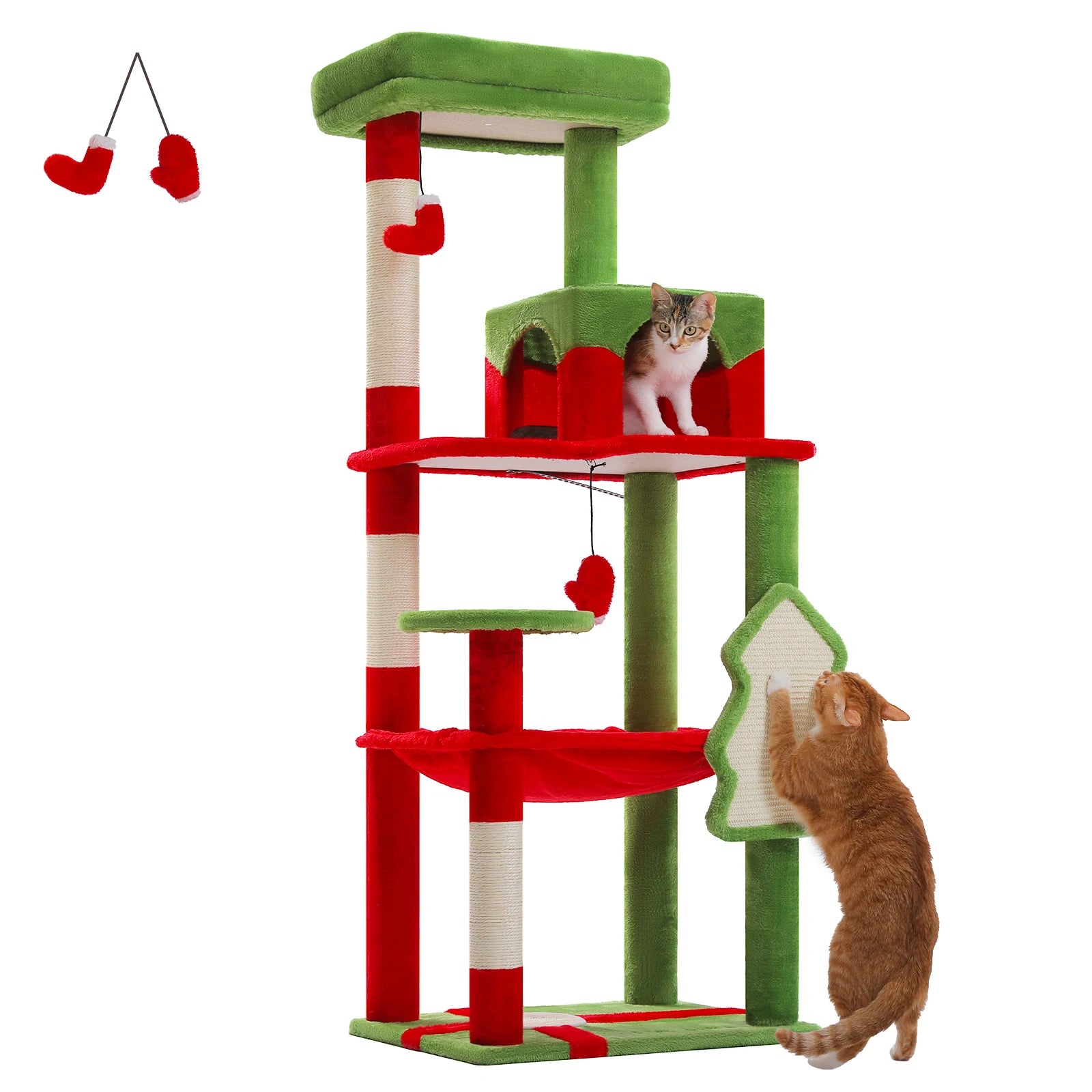 5-Level Cat Tree Tower – Large Hammock, Sisal Posts & Cozy Condo
