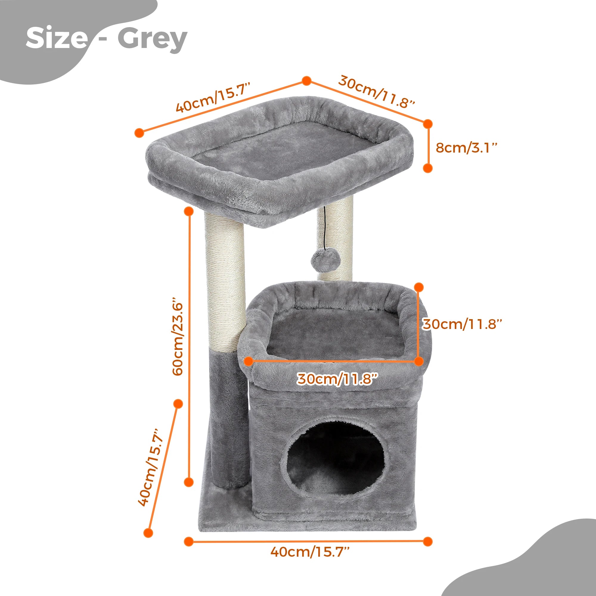 Multi-Level Cat Tree Tower – Sisal Scratching Posts, Condo & Top Perch for Indoor Cats