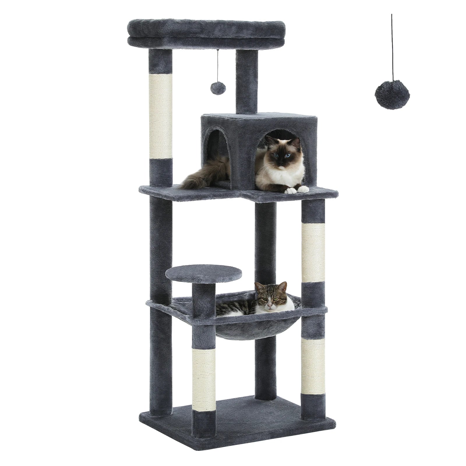 5-Level Cat Tree Tower – Large Hammock, Sisal Posts & Cozy Condo