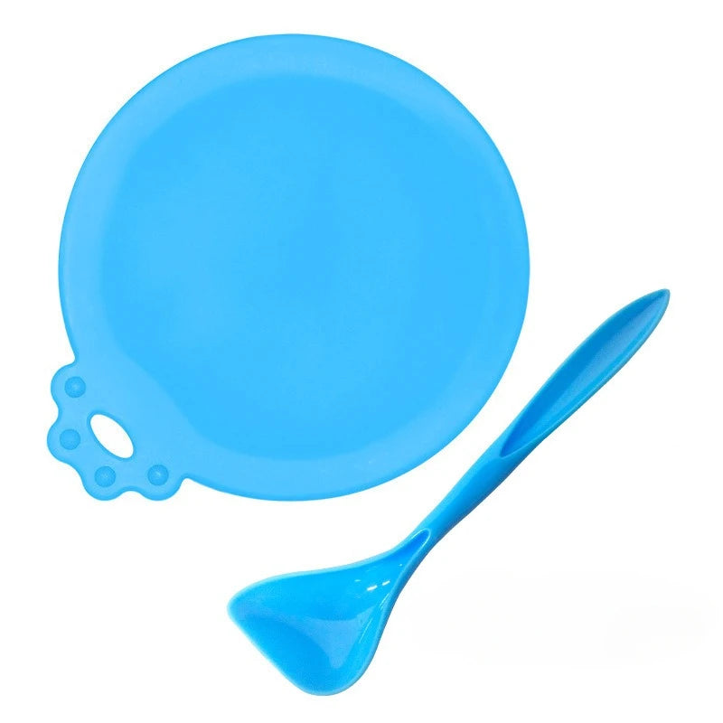 Silicone Pet Can Lid & Spoon Set — Keep Pet Food Fresh