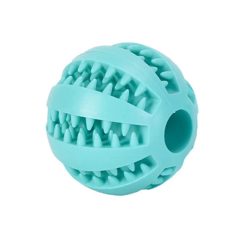 Dog Teeth Cleaning Chew Ball — Durable Rubber Interactive Toy