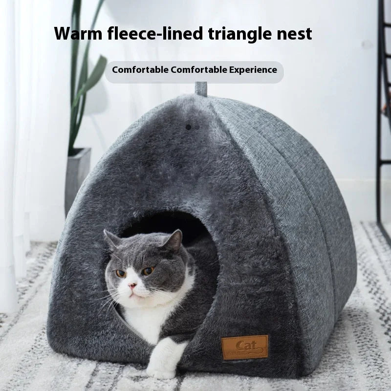 Cozy Triangle Cat House & Pet Bed