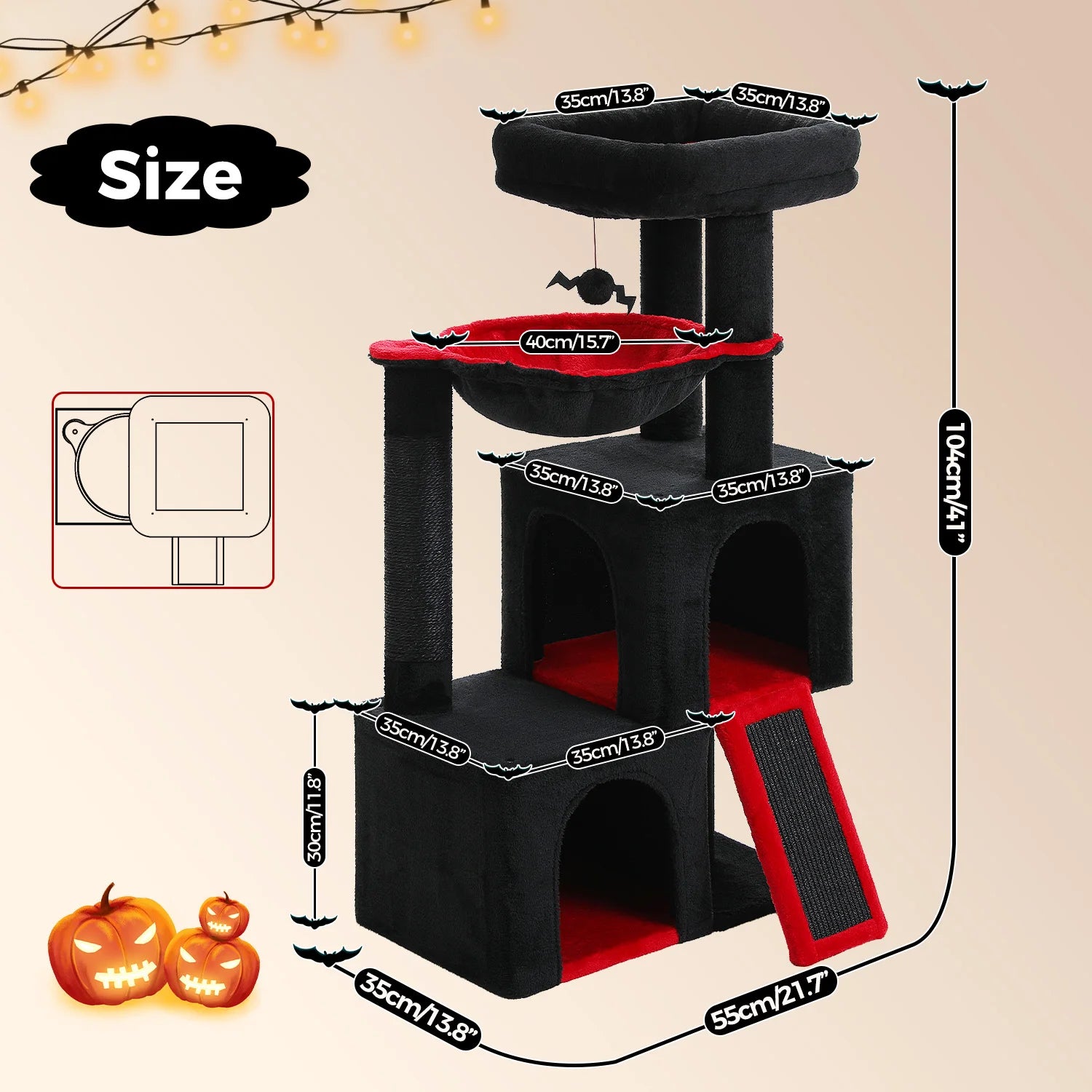 Multi-Level Cat Tree Tower – Sisal Scratching Posts, Condo & Top Perch for Indoor Cats
