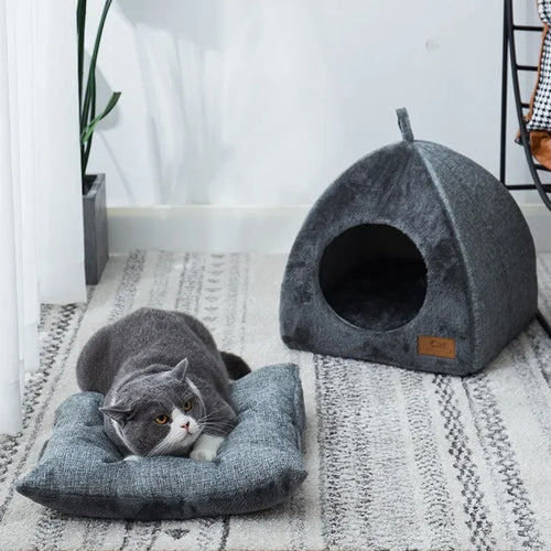 Cozy Triangle Cat House & Pet Bed