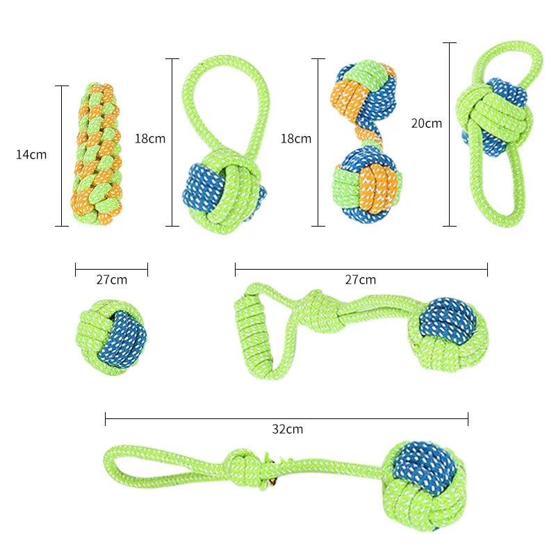 Dog Rope Toy Set – Interactive Cotton Chew Toys for Puppies & Dogs
