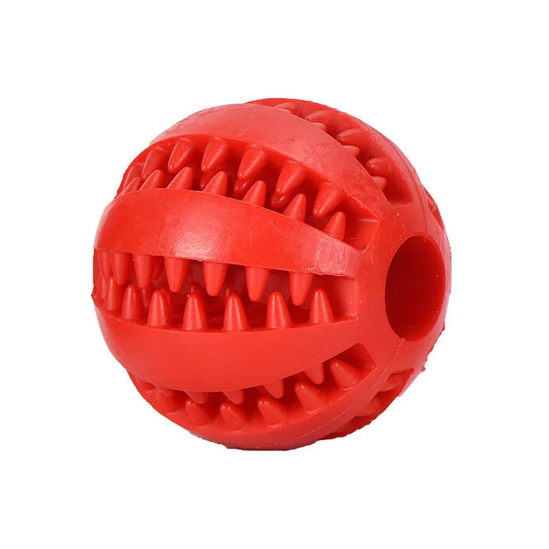 Dog Teeth Cleaning Chew Ball — Durable Rubber Interactive Toy