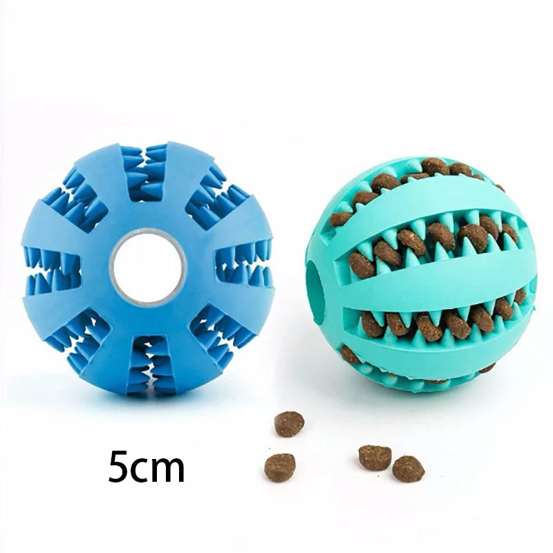 Dog Teeth Cleaning Chew Ball — Durable Rubber Interactive Toy