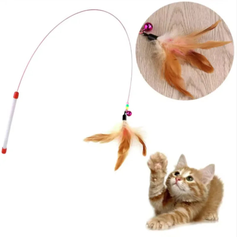 Cat Feather Teaser Wand with Bell