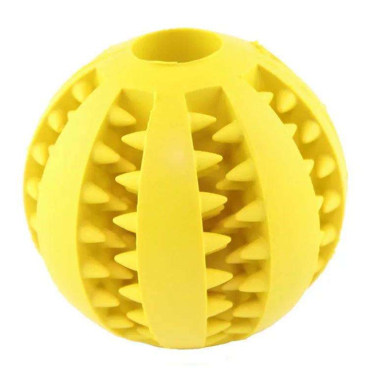 Dog Teeth Cleaning Chew Ball — Durable Rubber Interactive Toy