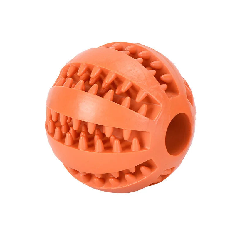 Dog Teeth Cleaning Chew Ball — Durable Rubber Interactive Toy