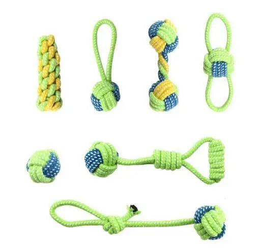 Dog Rope Toy Set – Interactive Cotton Chew Toys for Puppies & Dogs