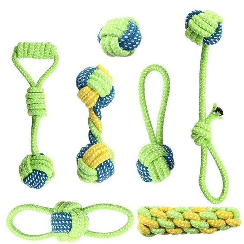 Dog Rope Toy Set – Interactive Cotton Chew Toys for Puppies & Dogs