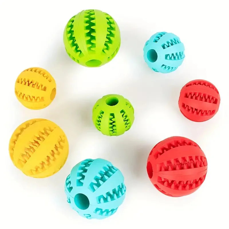 Dog Teeth Cleaning Chew Ball — Durable Rubber Interactive Toy