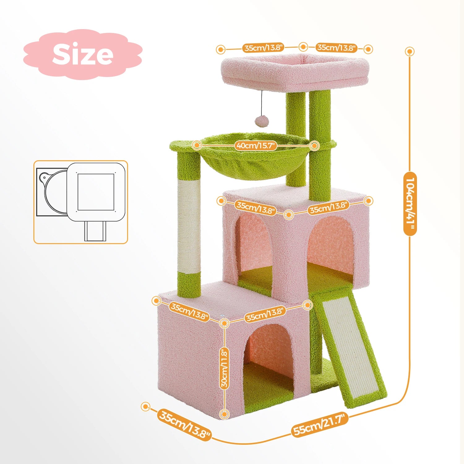 Multi-Level Cat Tree Tower – Sisal Scratching Posts, Condo & Top Perch for Indoor Cats