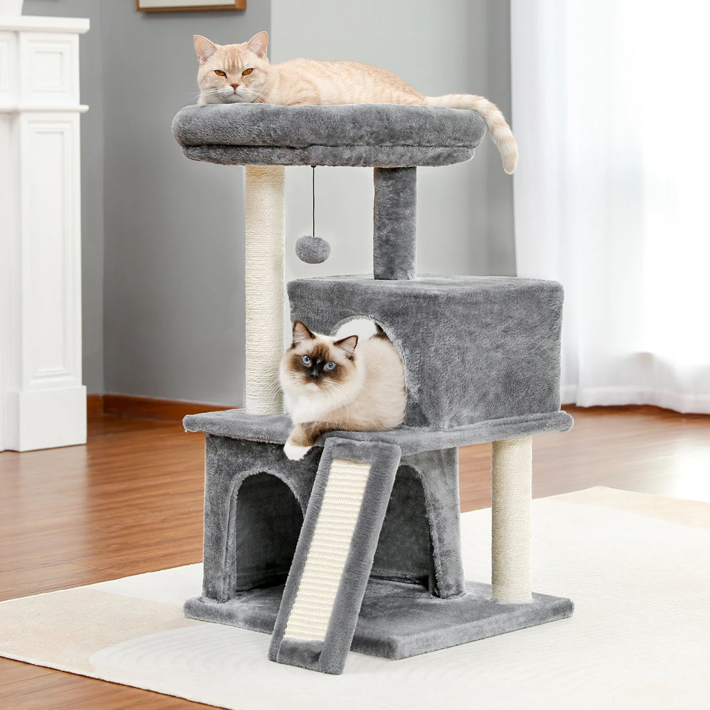 Multi-Level Cat Tree Tower – Sisal Scratching Posts, Condo & Top Perch for Indoor Cats