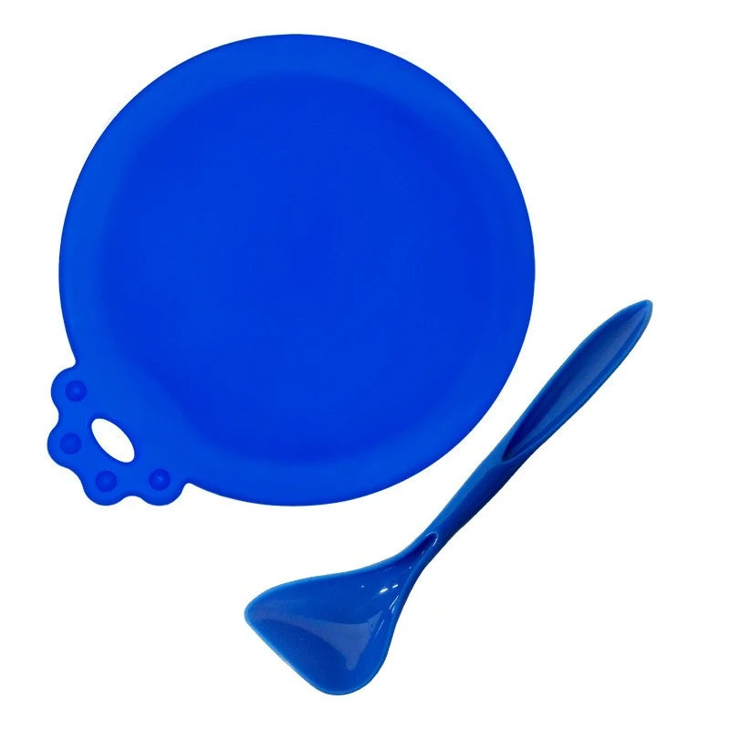Silicone Pet Can Lid & Spoon Set — Keep Pet Food Fresh