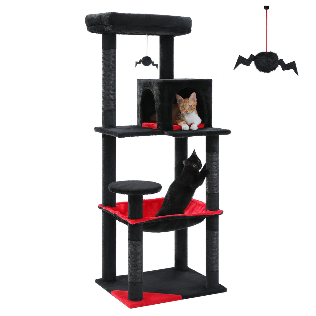 5-Level Cat Tree Tower – Large Hammock, Sisal Posts & Cozy Condo