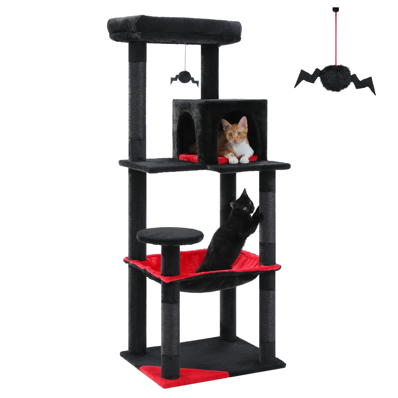 5-Level Cat Tree Tower – Large Hammock, Sisal Posts & Cozy Condo