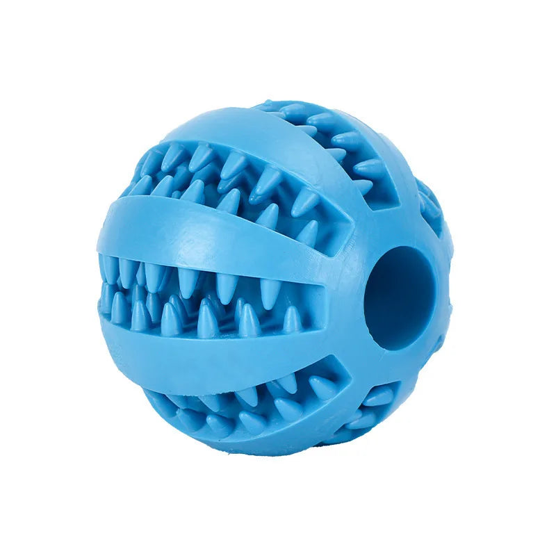 Dog Teeth Cleaning Chew Ball — Durable Rubber Interactive Toy