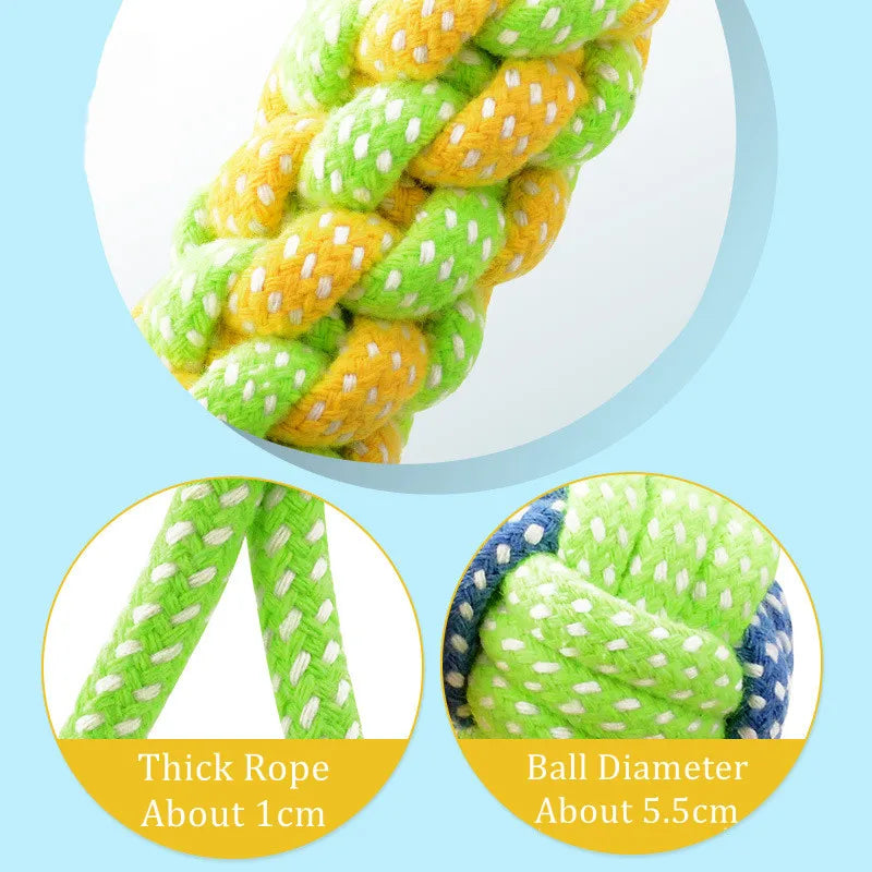 Dog Rope Toy Set – Interactive Cotton Chew Toys for Puppies & Dogs